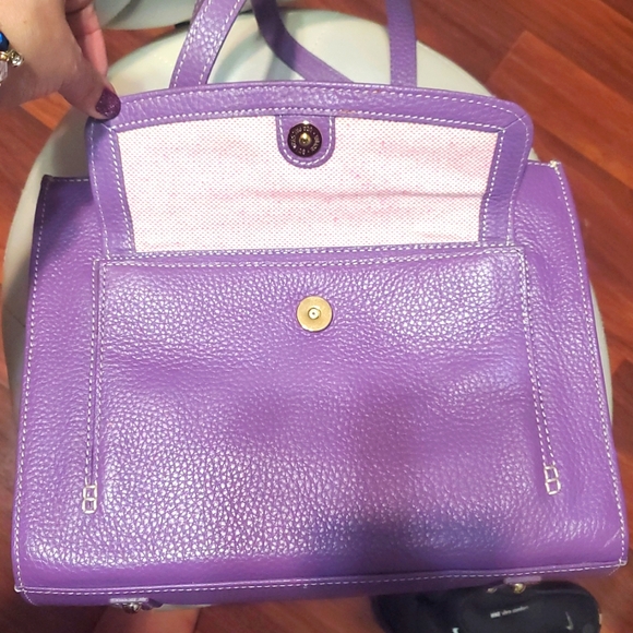 RARE Dooney & Bourke Purple Pebble Leather Janine Medium tote๐๐ - Picture 12 of 17
